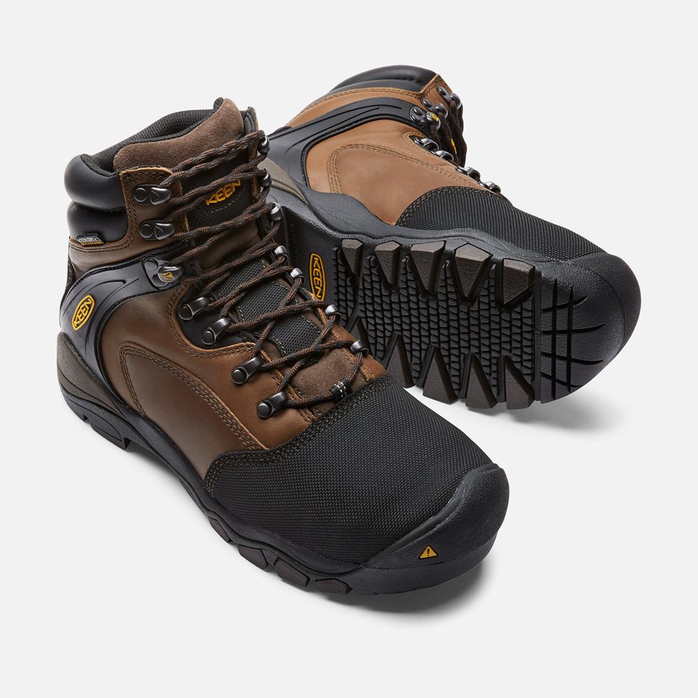 Keen Trekking Bot Erkek Kahverengi/Siyah - Louisville 6\" Met (Steel Toe) - Türkiye NXVM29576